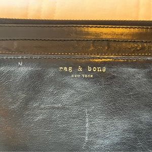 Black rag & bone zip clutch